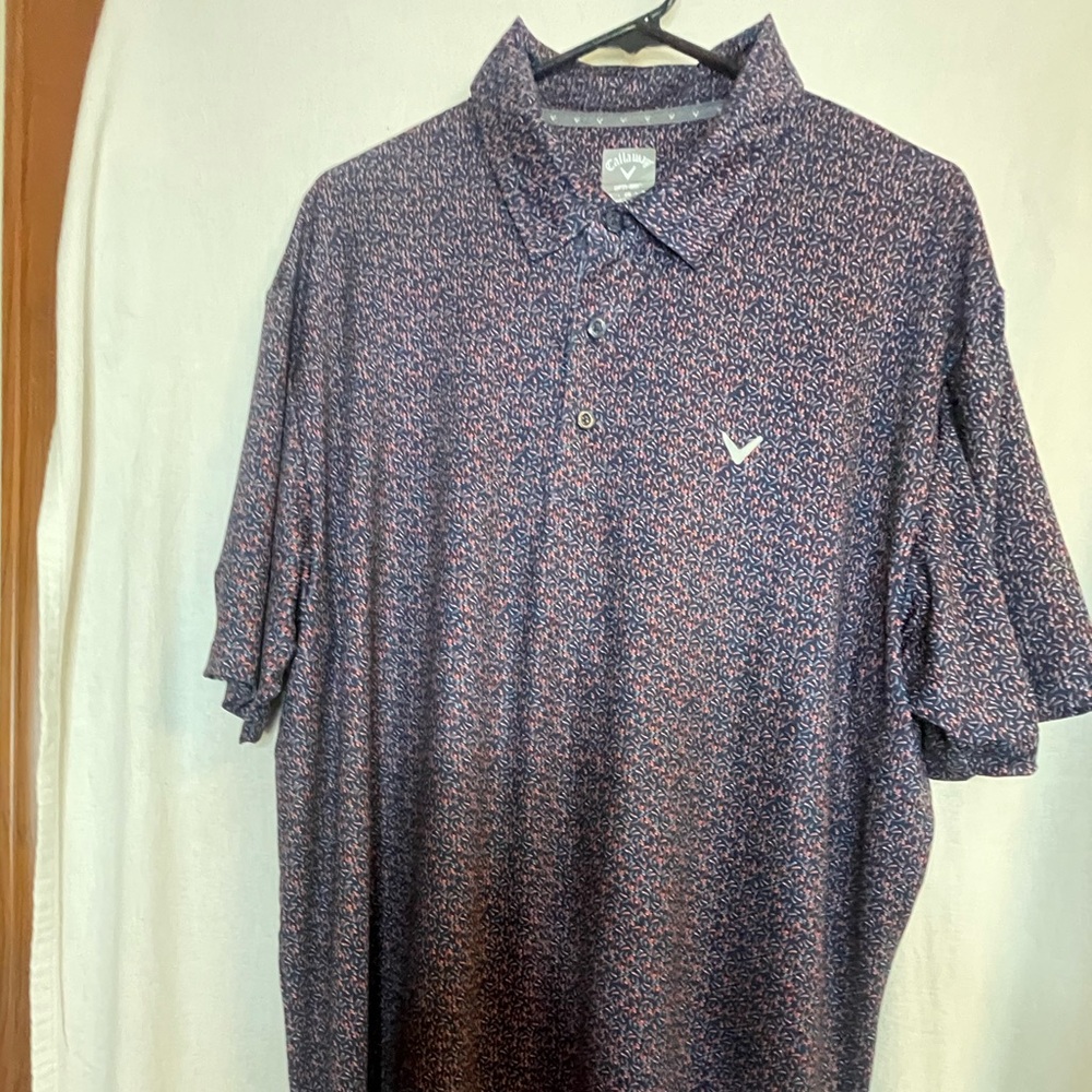 Callaway Men's Navy and Red Polo Shirt